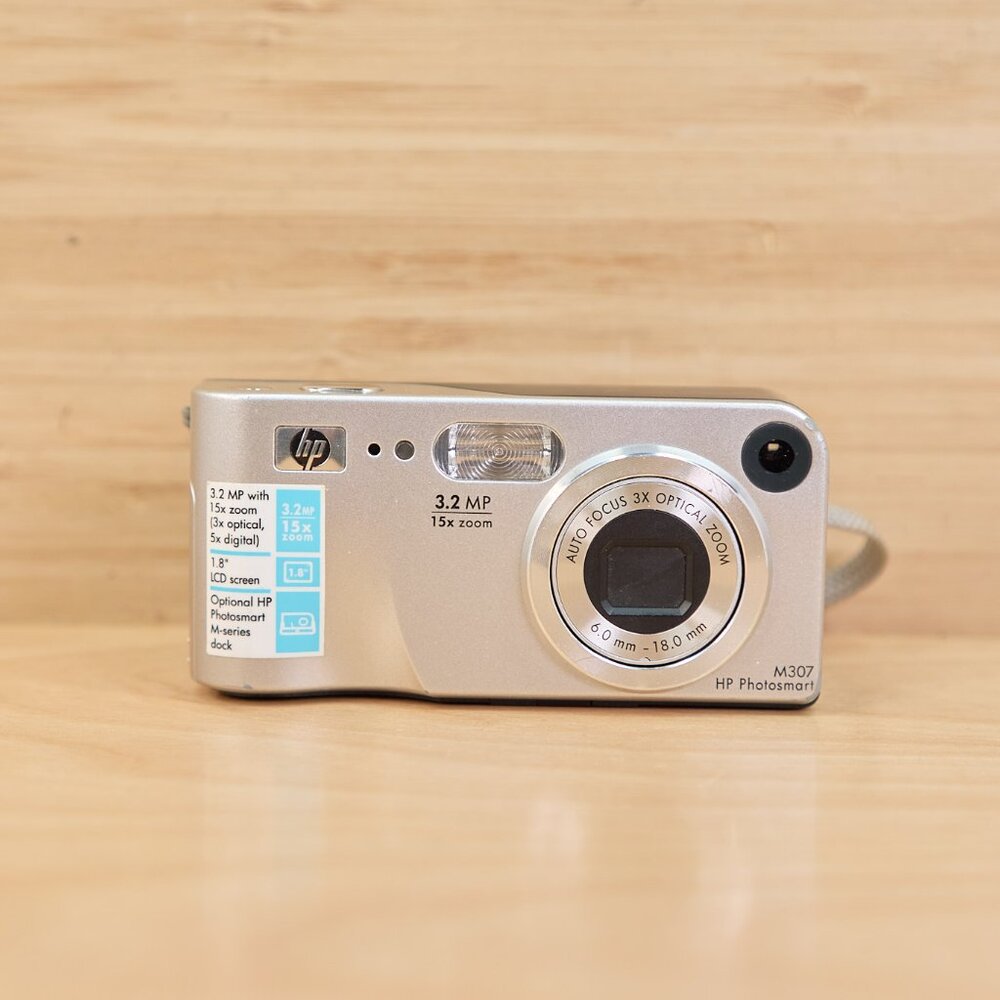 HP Photosmart M307 Digital Camera 3.2MP 3x Optical Zoom SD Slot Tested Works